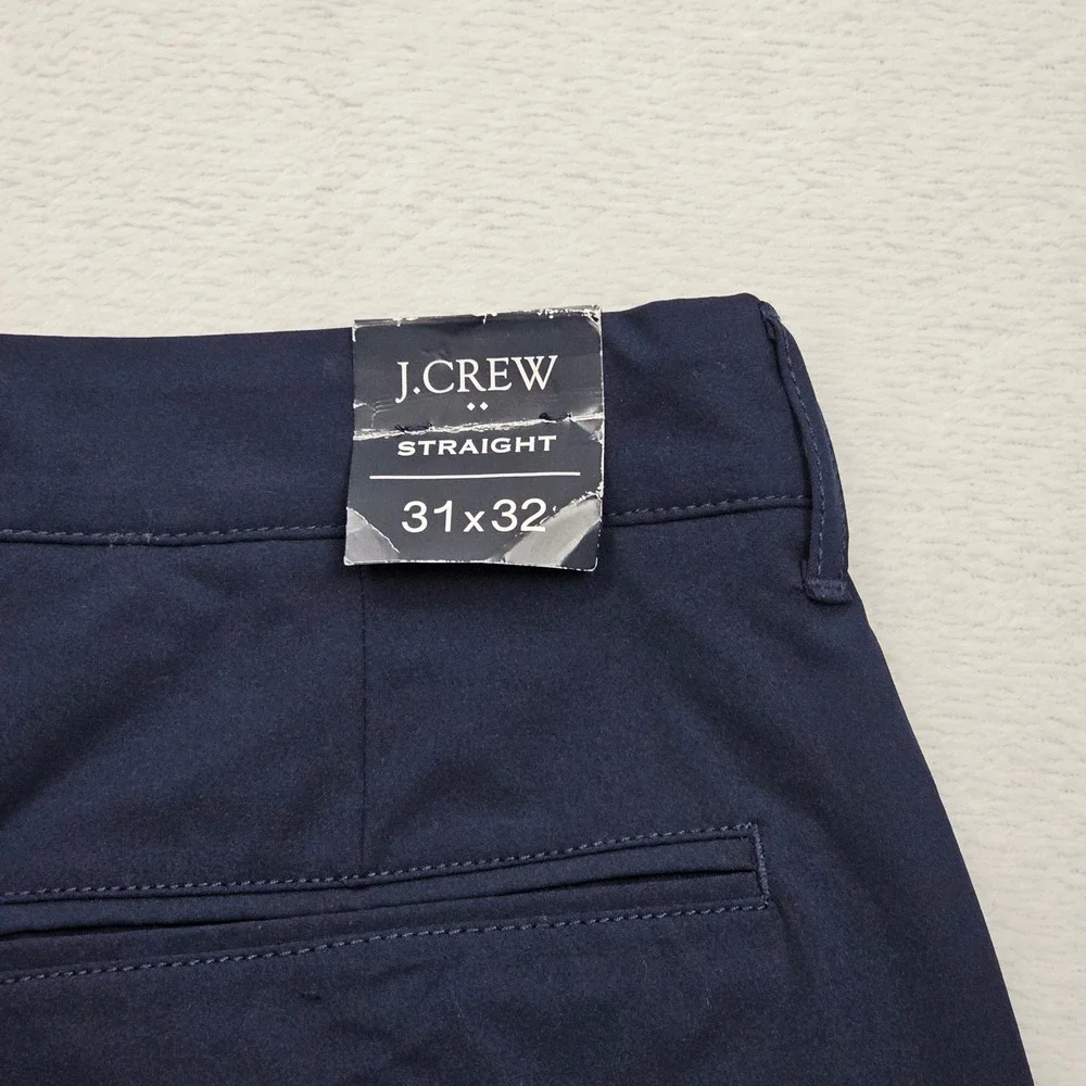 NEW J.Crew Flex Straight Leg Pants Mens 31x31 Navy Blue AA713 Performance Preppy